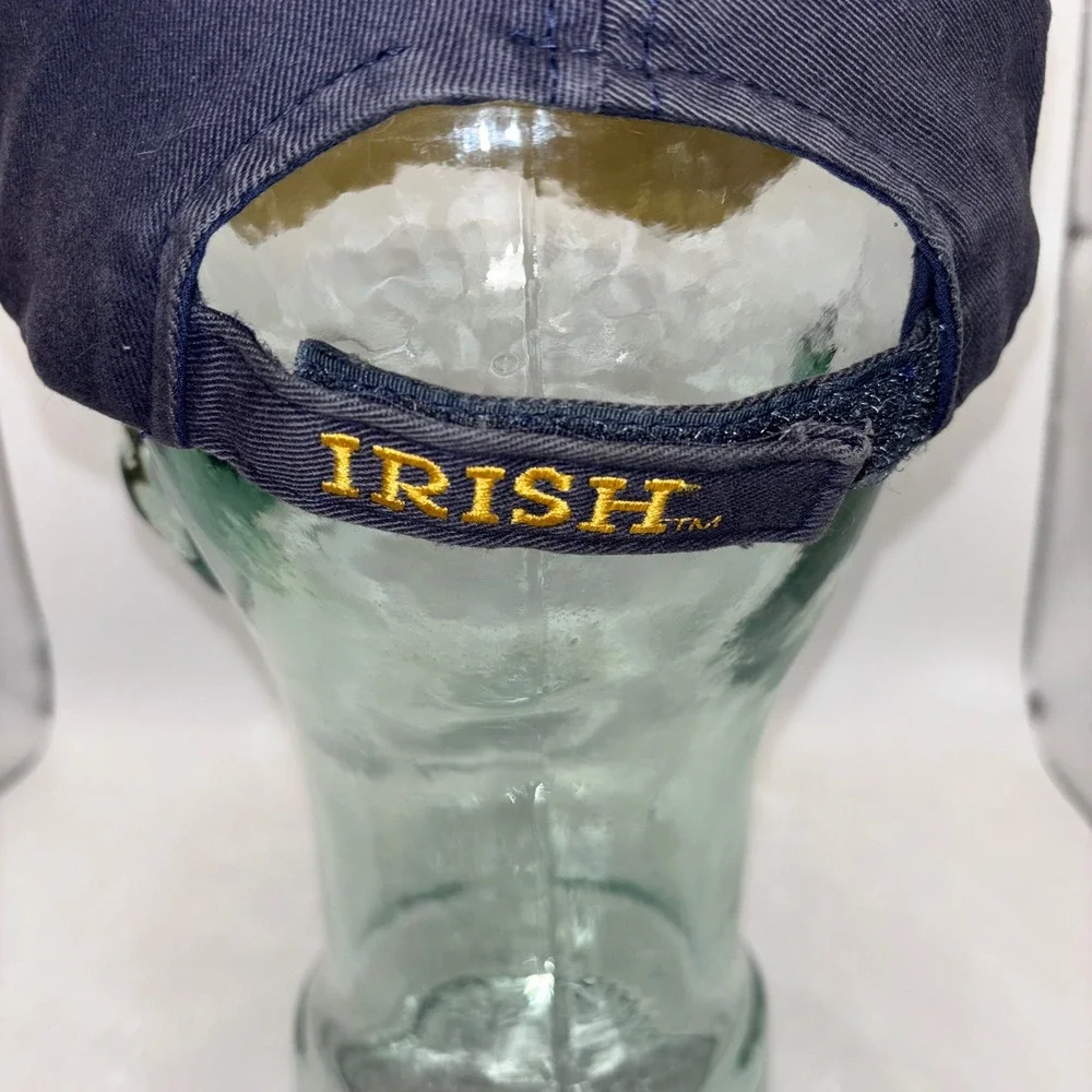 Vtg Notre Dame Fighting Irish Hat Navy Blue Gold Adjustable Strapback NCAA Cap